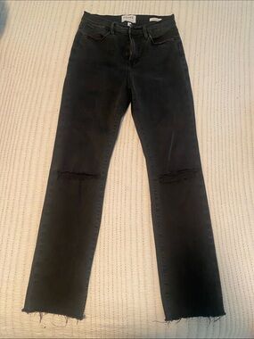 FRAME Denim Black Jeans with Branded Waist Label